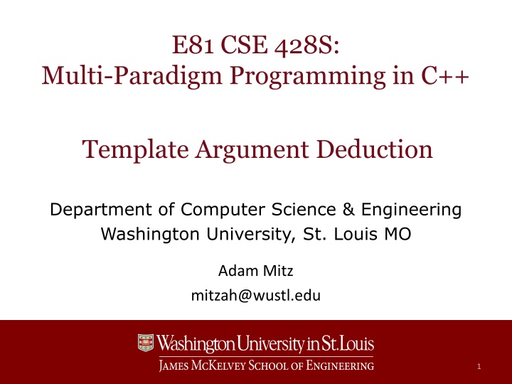 Multi-Paradigm Programming in C++ Template Argument Deduction