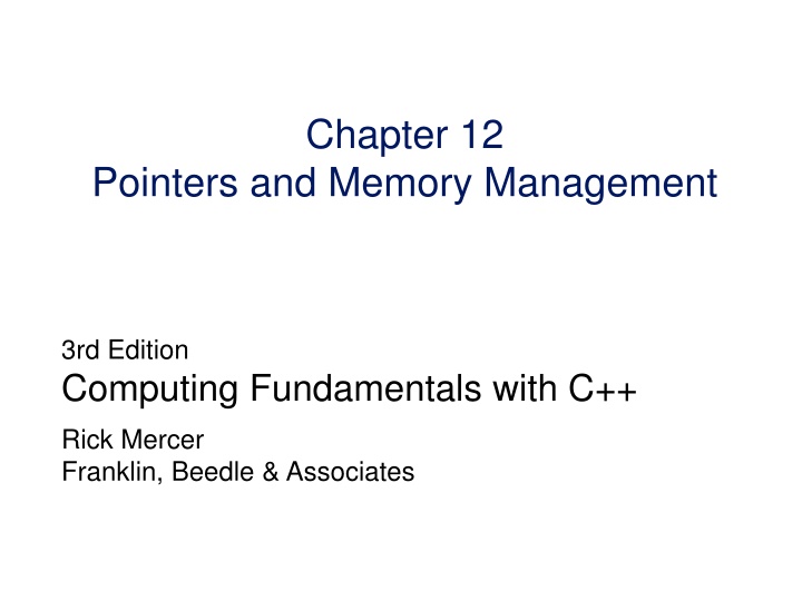 Pointers and Memory Management in C++ Fundamentals