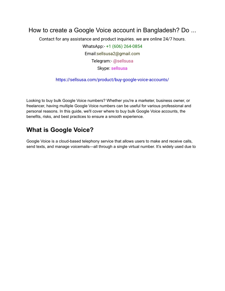 how to create a google voice account n.w