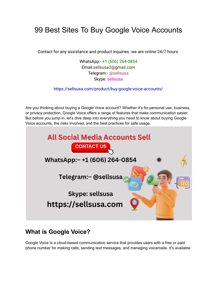 99 best sites to buy google voice accounts n.w