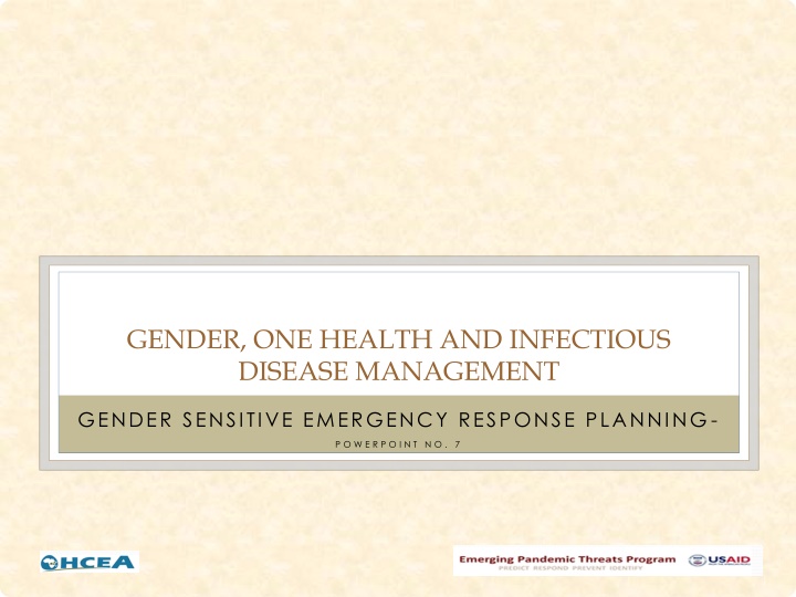 Gender-Sensitive Disease Outbreak Emergency Response