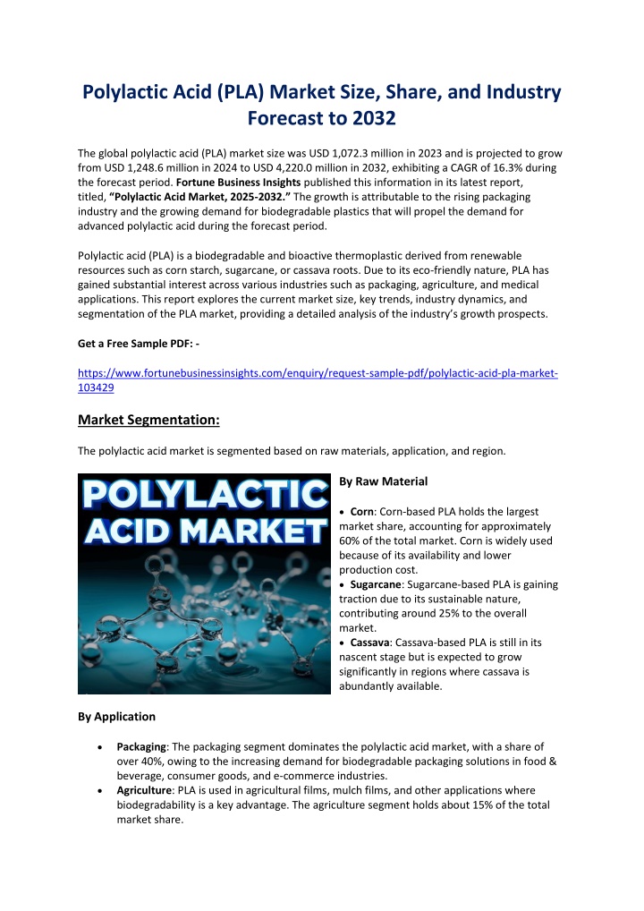 polylactic acid pla market size share n.w