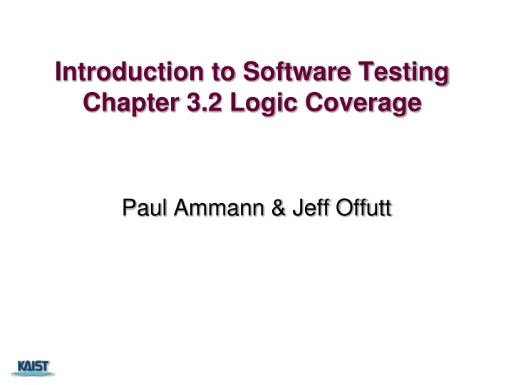 Logic Coverage Criteria and Predicate Testing