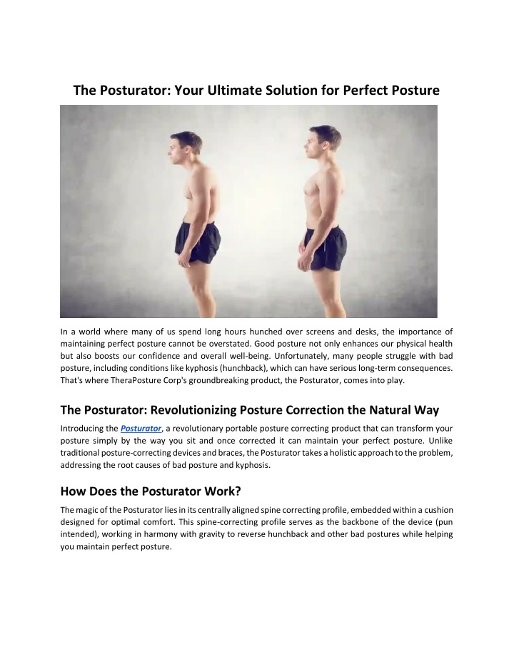 the posturator your ultimate solution for perfect n.w