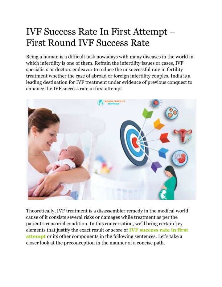 ivf success rate in first attempt first round n.w