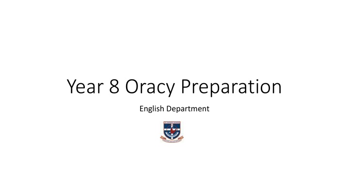 Oracy Preparation for Year 8 Students