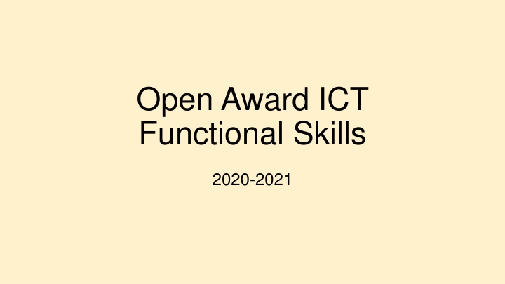 Open Award ICT Functional Skills