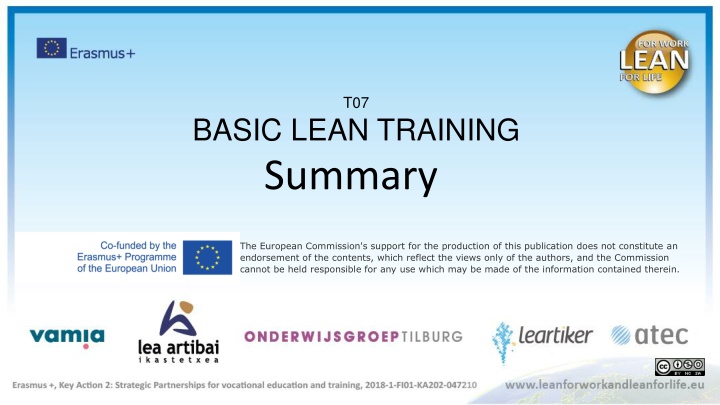 European Commission Support for Lean Training