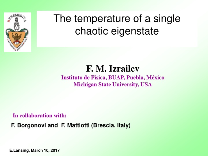The temperature of a single  chaotic eigenstate