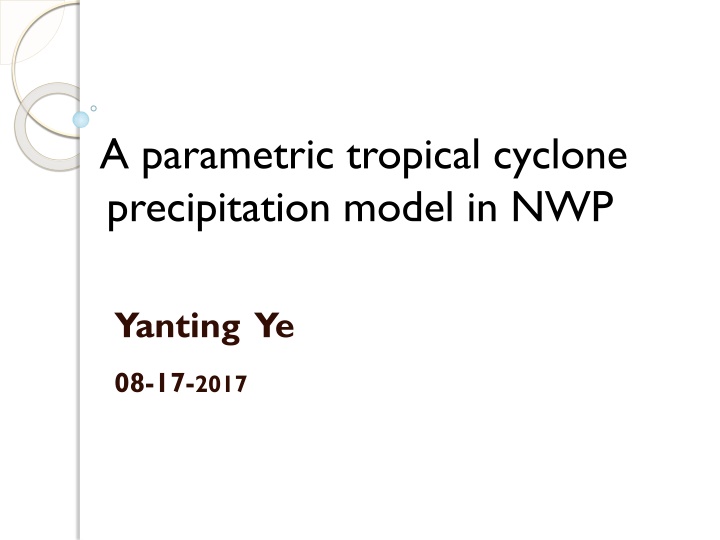 Tropical Cyclone Rainfall Climatology and Persistence Models