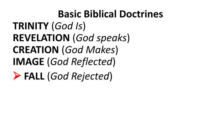 Basic Biblical Doctrines