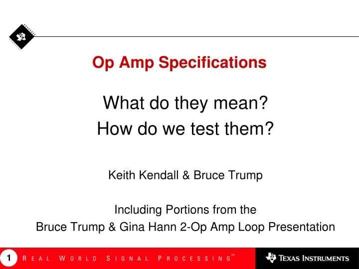 Op-Amp Specifications and Testing