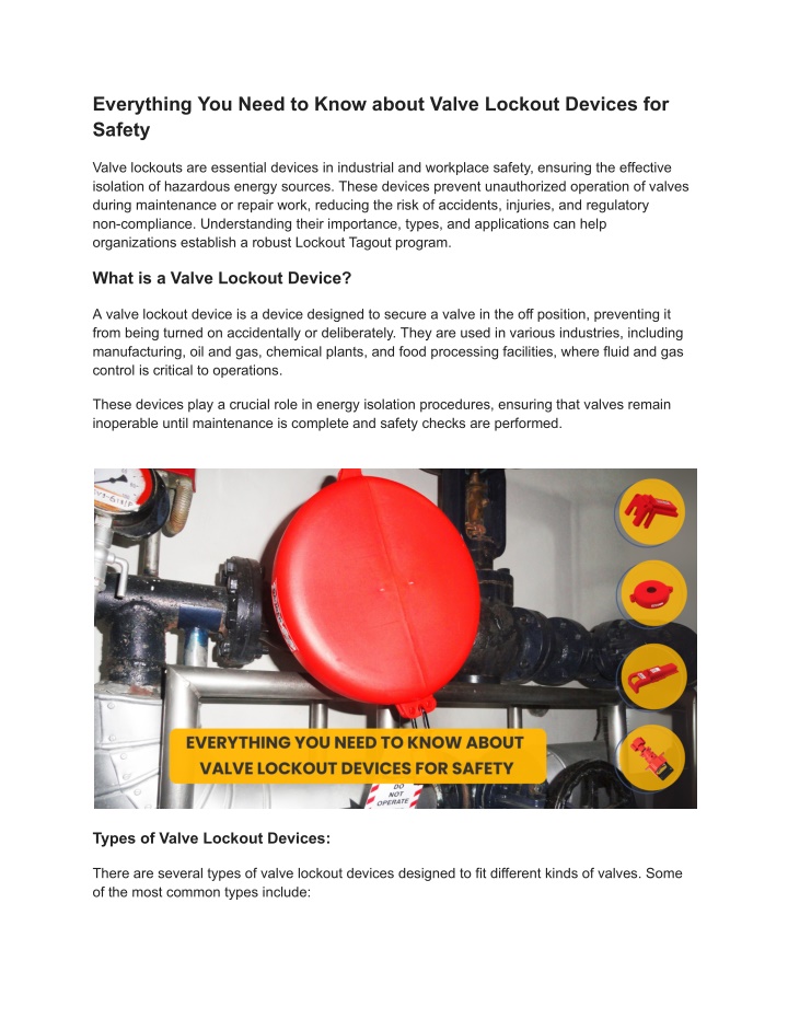 everything you need to know about valve lockout n.w