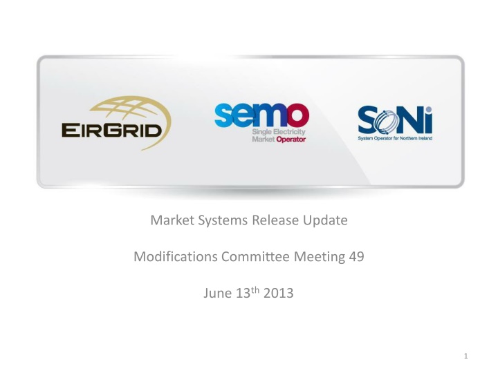 Market Systems Release Update Committee Meeting