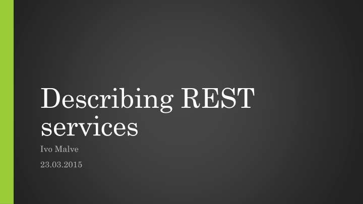 Describing REST  services