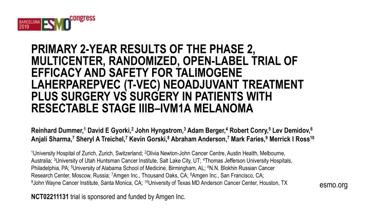 2-Year Results of Phase 2 Trial for Talimogene Laherparepvec in Melanoma