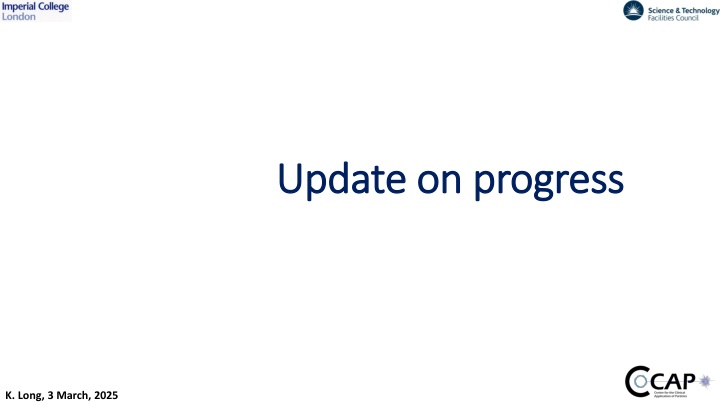 Update on progress
