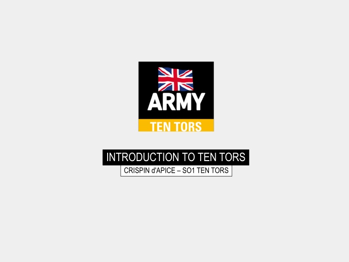 Introduction to Ten Tors Programme Overview