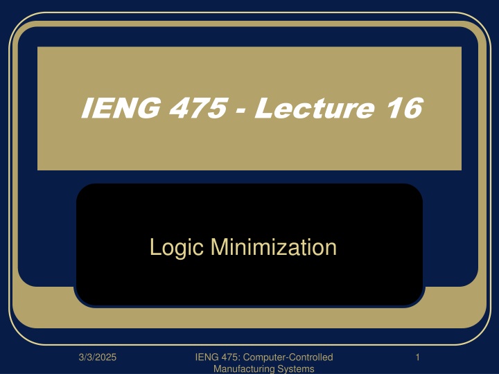 Logic Minimization Techniques in Computer Systems