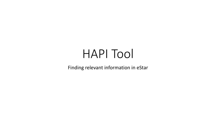HAPI Tool