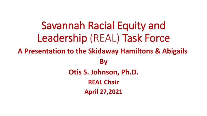 Savannah Racial Equity and Leadership (REAL) Task Force