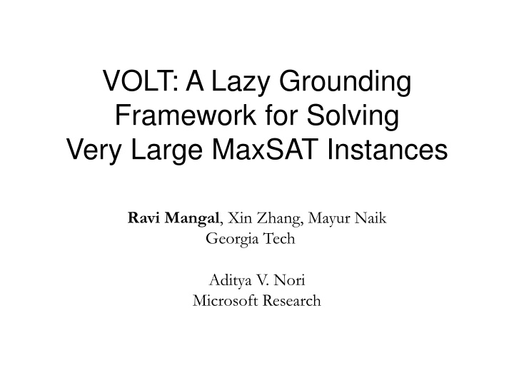 Lazy Grounding Framework for Solving Very Large MaxSAT Instances