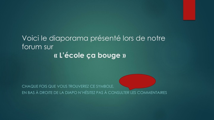 Forum on Ecole a Bouge: Exhibitor List and Citations