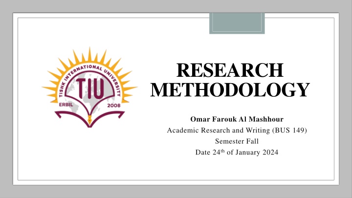 RESEARCH METHODOLOGY
