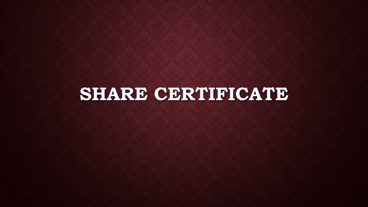 SHARE CERTIFICATE