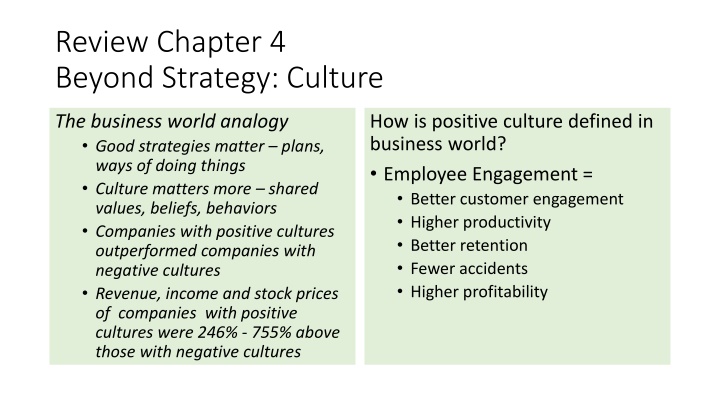 Beyond Strategy: Culture