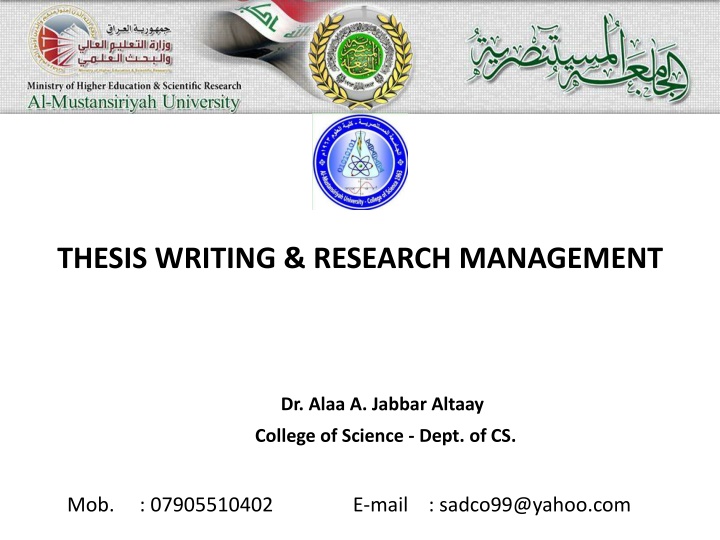 THESIS WRITING & RESEARCH MANAGEMENT