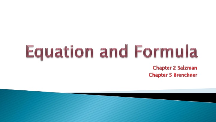 Equations and Formulas
