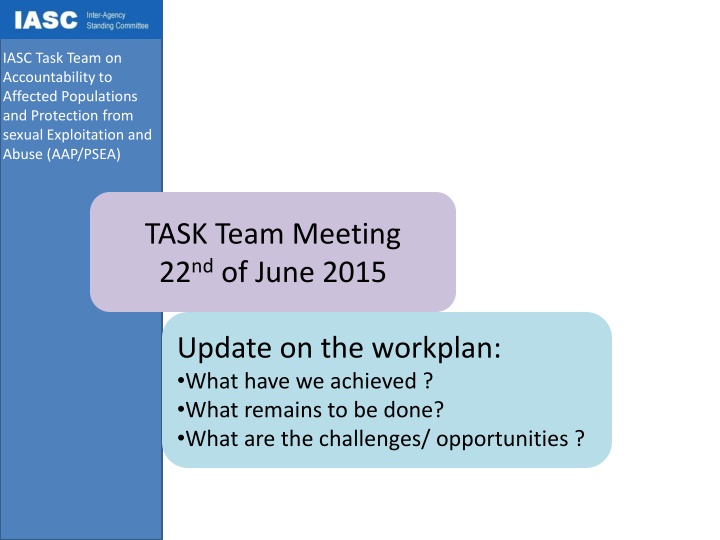 Accountability and Protection Update June 2015
