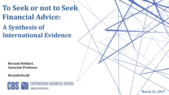International Evidence on Financial Advice