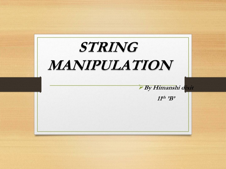 STRING MANIPULATION