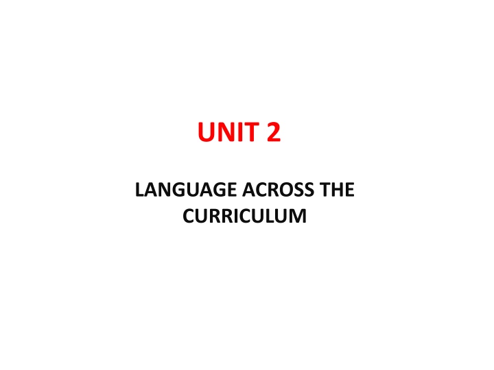 Language in Education and Curriculum: Why Language Matters