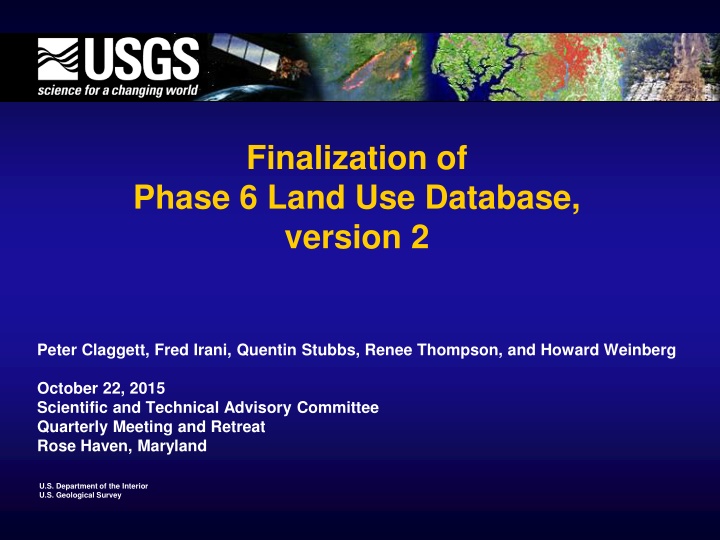Finalization of Land Use Database Phase 6 Version 2