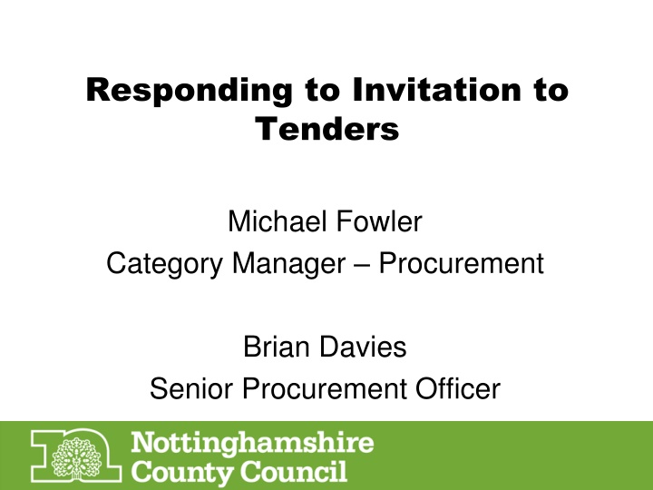Important Sections in Invitation to Tender