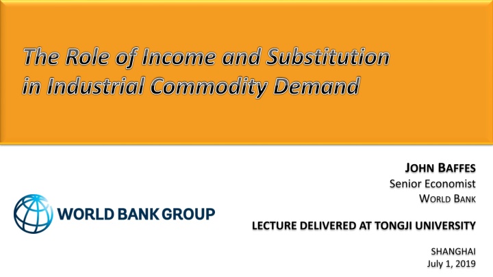 Role of Income and Substitution in Industrial Commodity Demand