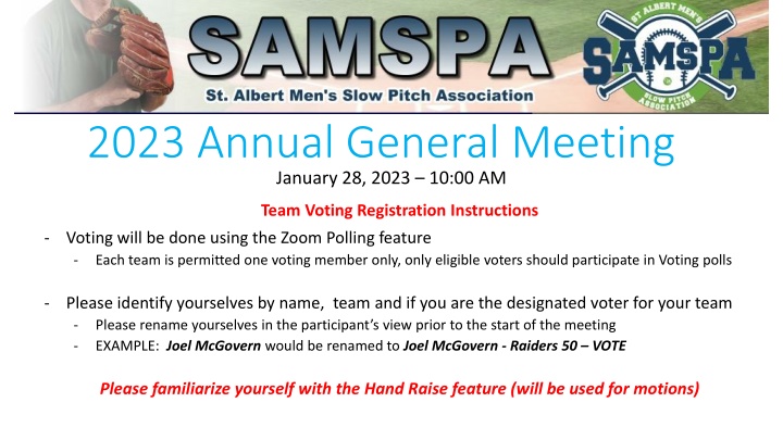 Annual General Meeting Instructions & Agenda