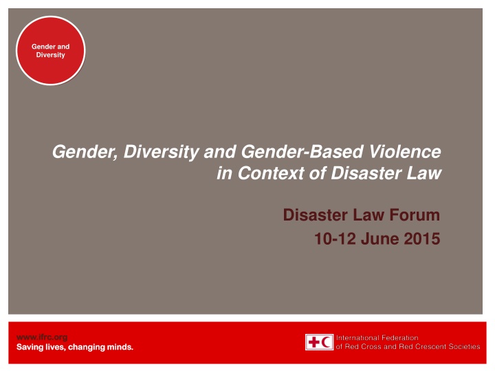 Gender, Diversity, and Disaster Law Forum - IFRC Approach