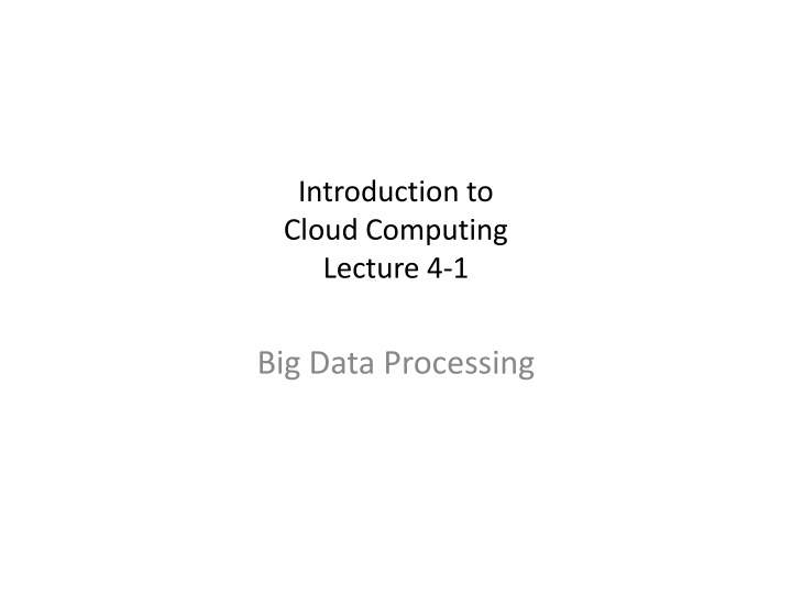 Introduction to Big Data Processing
