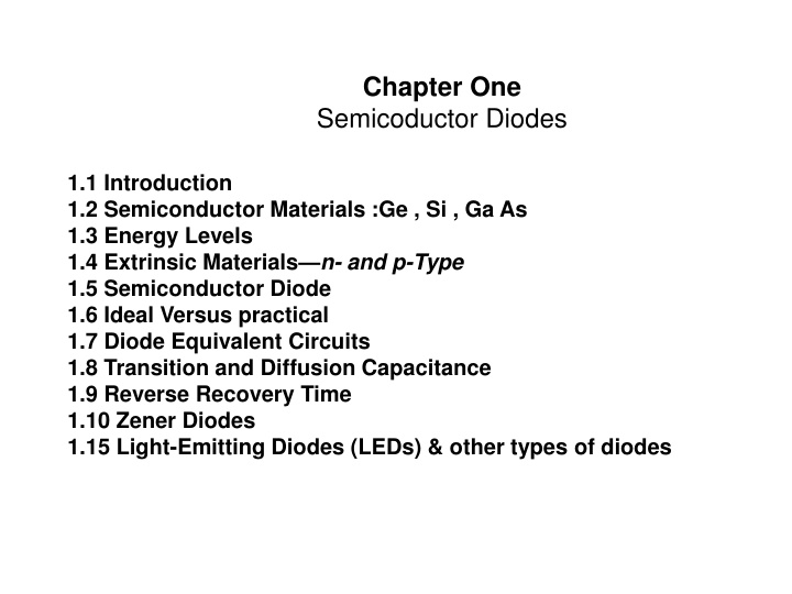 Semiconductor Diodes: Materials, Energy Levels, and Applications