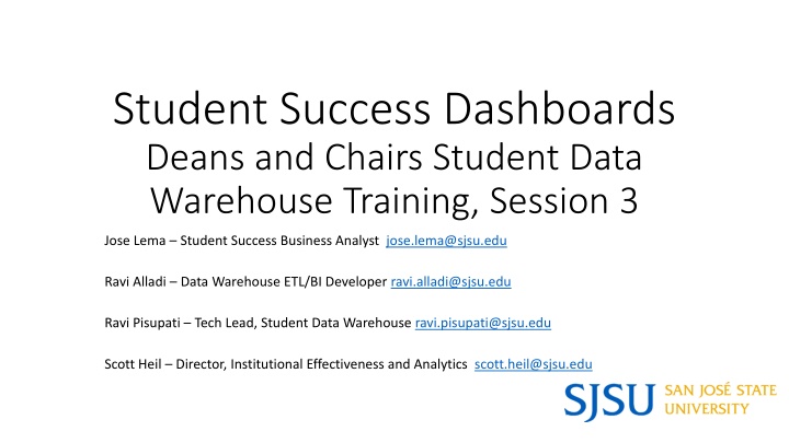 Student Success Dashboards and Data Analysis