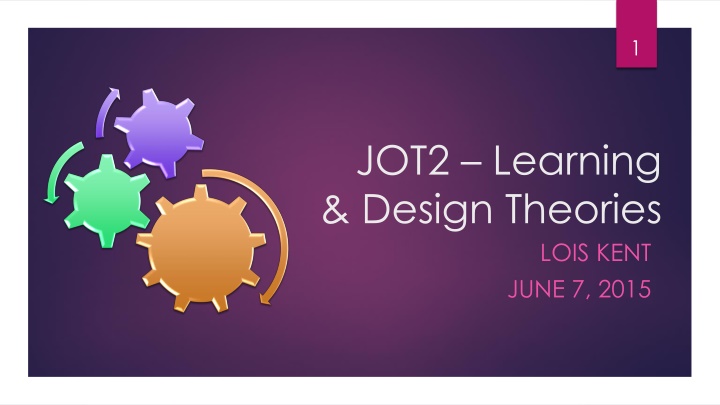 Learning Theories and Design Strategies
