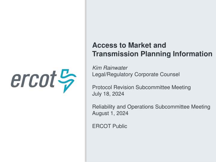 ERCOT Revision Requests for Improved Market Information Accessibility