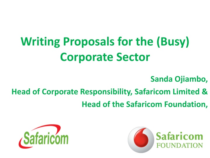 Writing Proposals for Corporate Sector: Safaricom's Giving Criteria