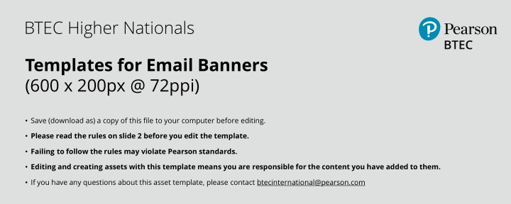 BTEC Higher Nationals Email Banners for PC Editing