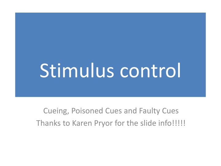 Stimulus control