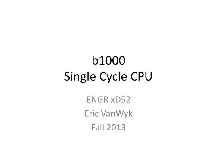 Introduction to CPU Design and Memory Attributes
